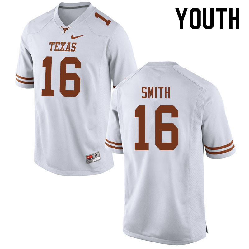 Youth #16 Jake Smith Texas Longhorns College Football Jerseys Sale-White